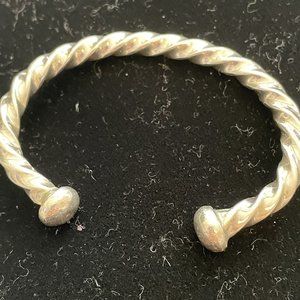 Sterling silver artist signed cable style bracelet